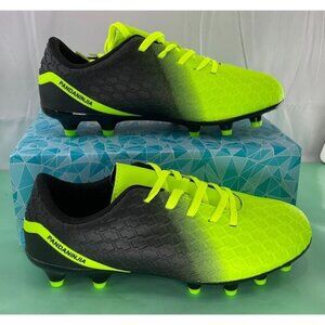 PANDANINJIA Girls Soccer Cleats Neon Yellow Black Size 6 Youth New Without Box
